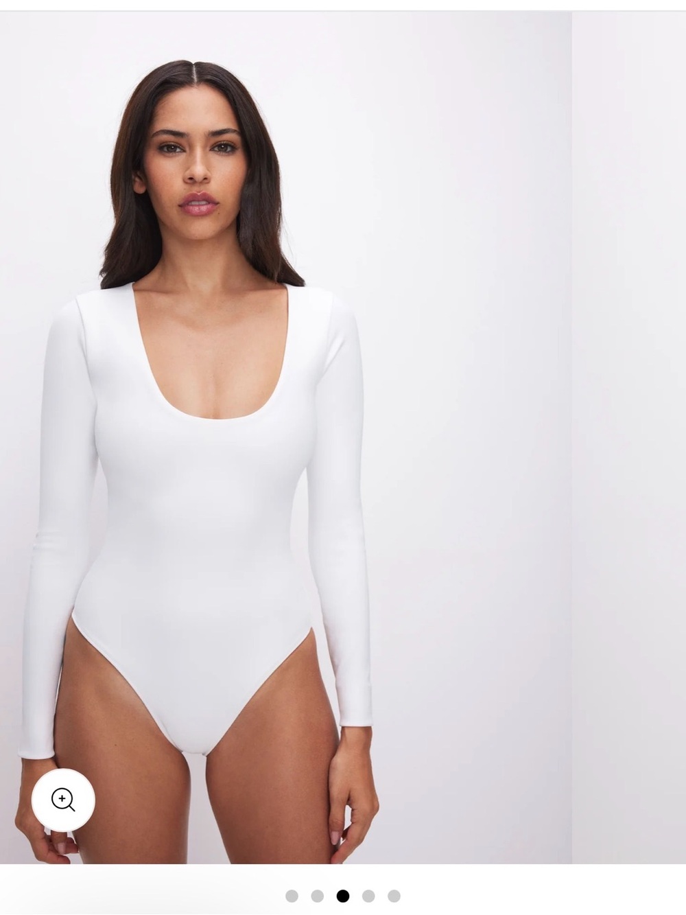Good American White Long Sleeve Scoop Neck Bodysuit – Size Small – NWT